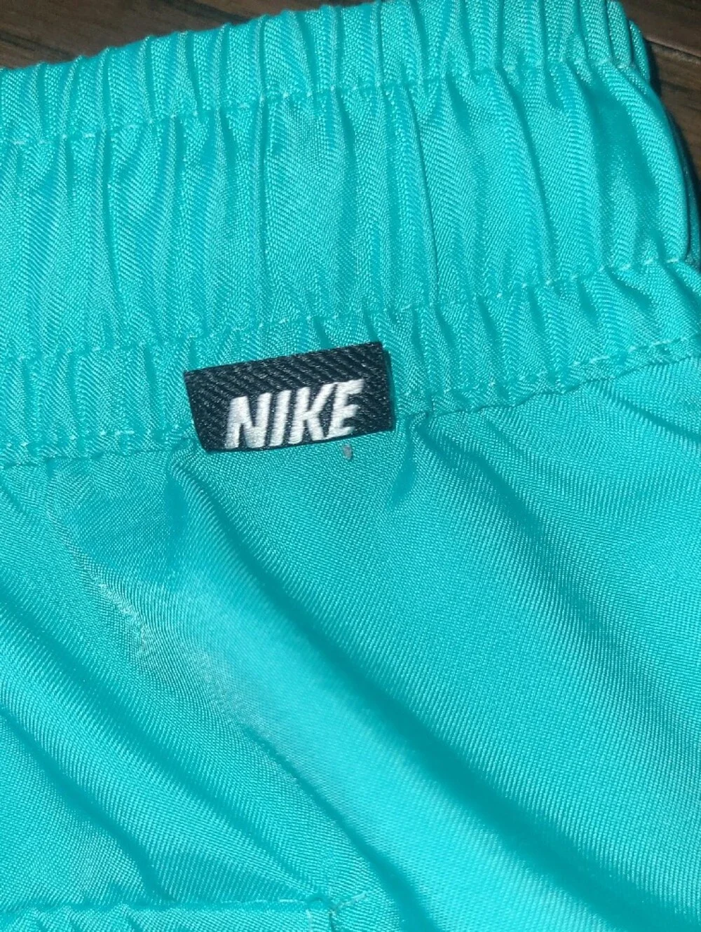 Y2k Nike Aqua Swim Shorts with White Drawstring Mens Size L